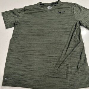 Nike Men's Dri-Fit Short Sleeve Shirt Heathered Olive Green